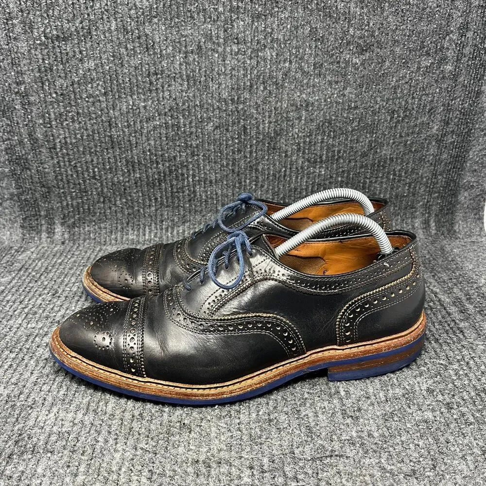 Allen Edmonds Strandmok Cap Toe Oxfords Brown Blue Leather Dainite Mens 10 D